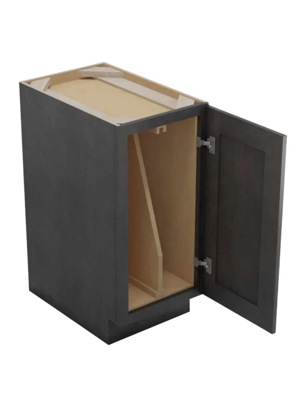 SCN-B15FHTD: Shaker Cinder 15″ Full Height Door Tray Divider Base Cabinet