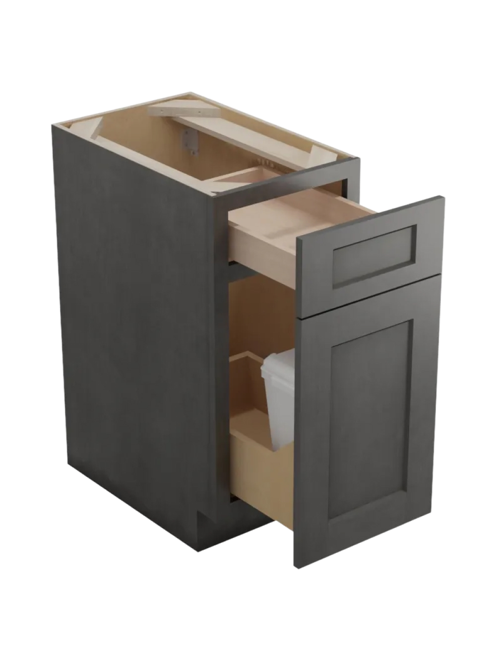 SCN-B15TCPO: Shaker Cinder Base with Single Trashcan Pullout