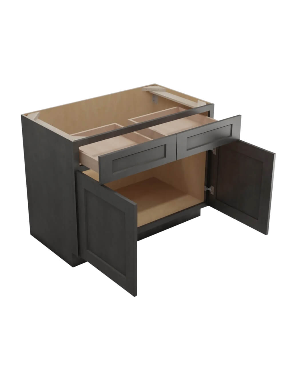 SCN-B42: Shaker Cinder 42″ Double Door Double Drawer Cabinet
