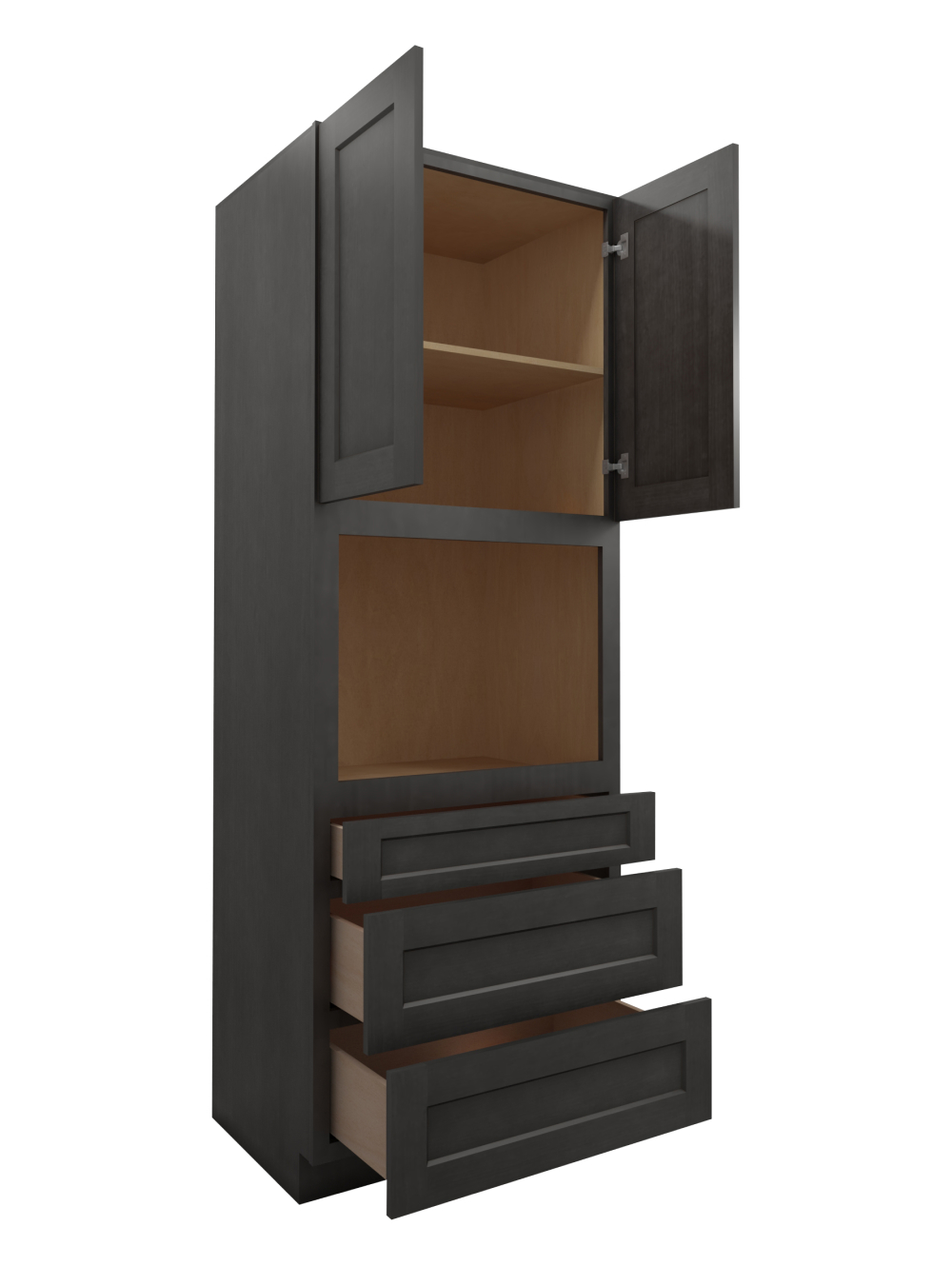 SCN-O339024: Shaker Cinder 33″ Oven Cabinet 90″ H