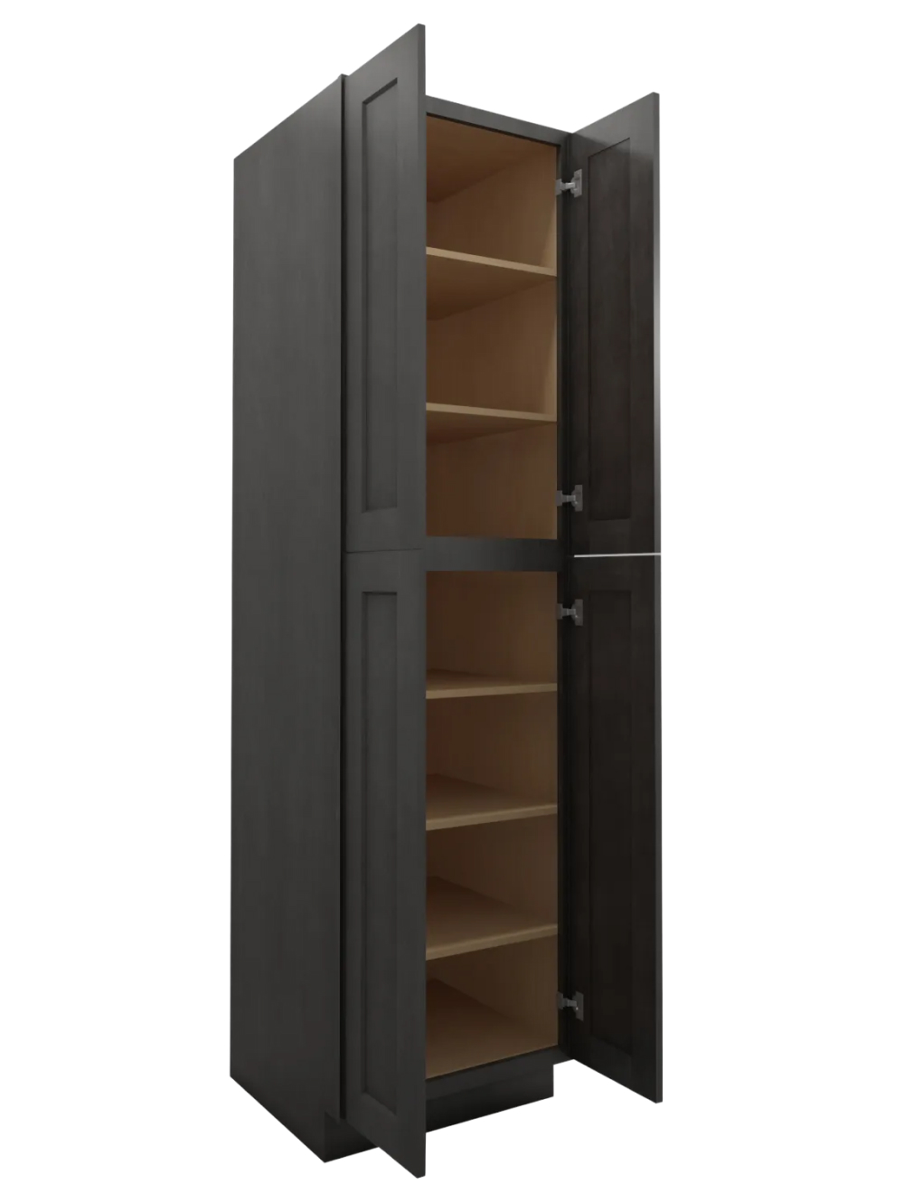 SCN-U249024: Shaker Cinder 24″ Utility Cabinet Four Doors 90″ H