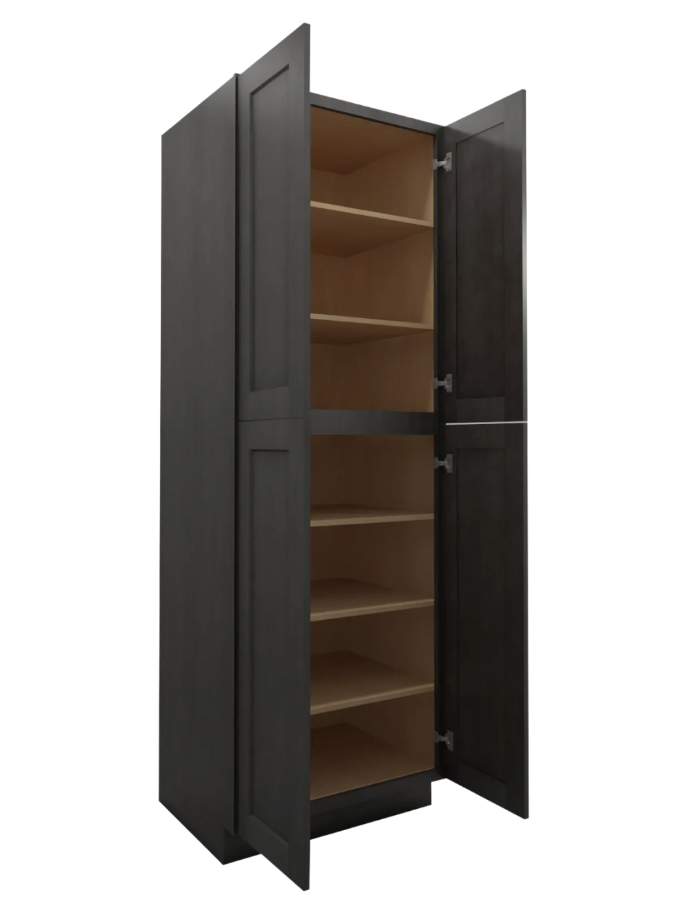 SCN-U309024: Shaker Cinder 30″ Utility Cabinet Four Doors 90″ H