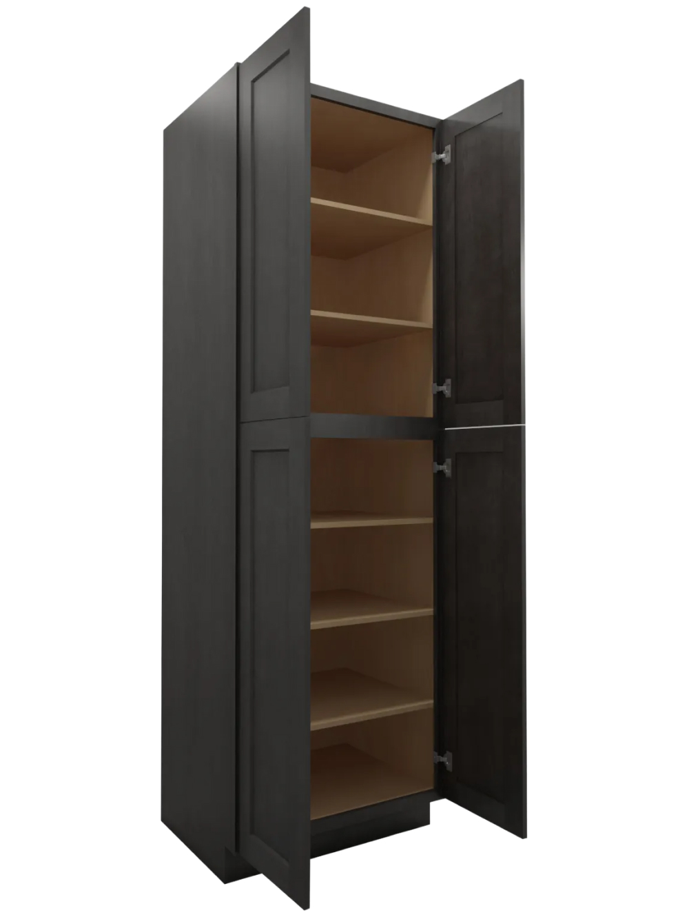 SCN-U309624: Shaker Cinder 30″ Utility Cabinet Four Doors 96″ H