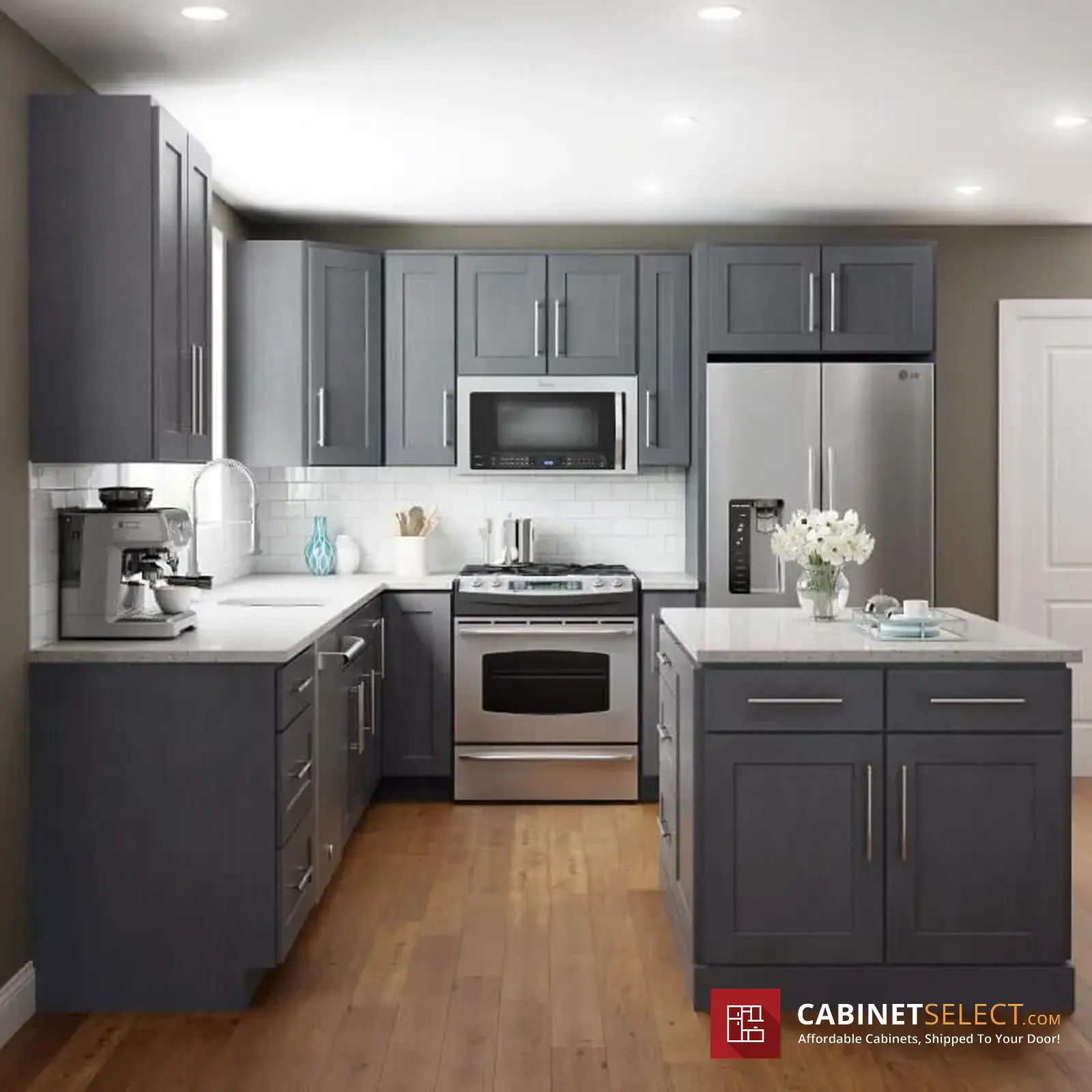 Light Gray cabinets for small kitchen
