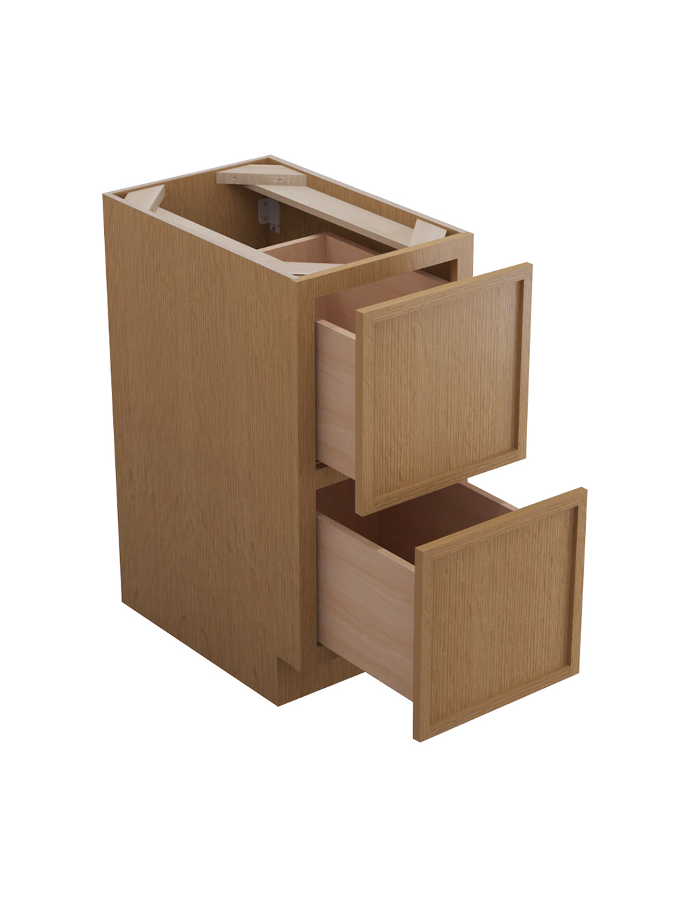 PH-2DB15: Petit Oak Shaker 15″ 2 Drawer Base Cabinet
