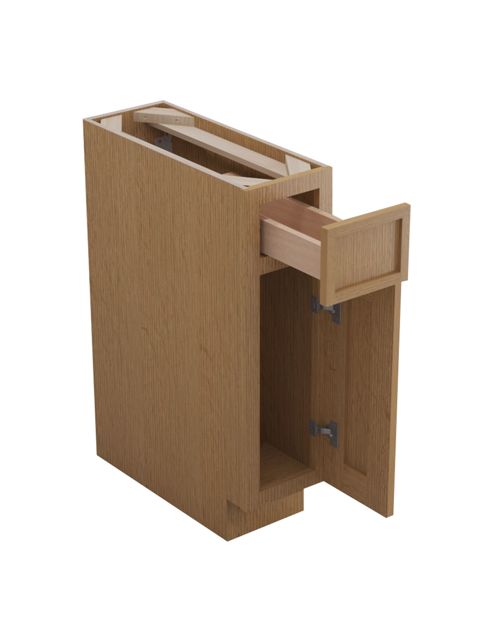 PH-B09: Petit Oak Shaker 9″ 1 Drawer 1 Door Base Cabinet