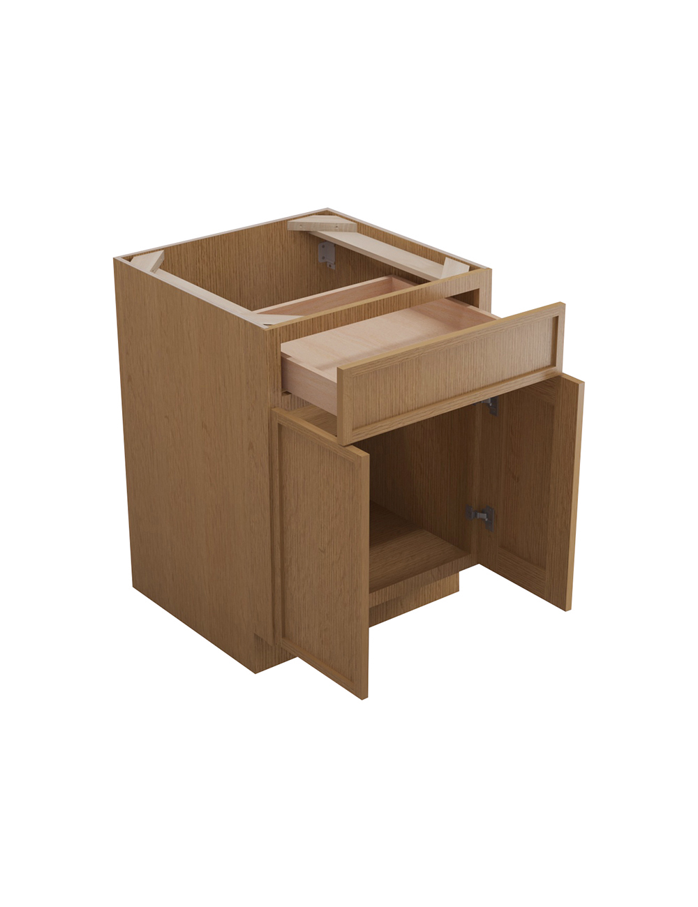 PH-B24B: Petit Oak Shaker 24″ 1 Drawer 2 Door Base Cabinet