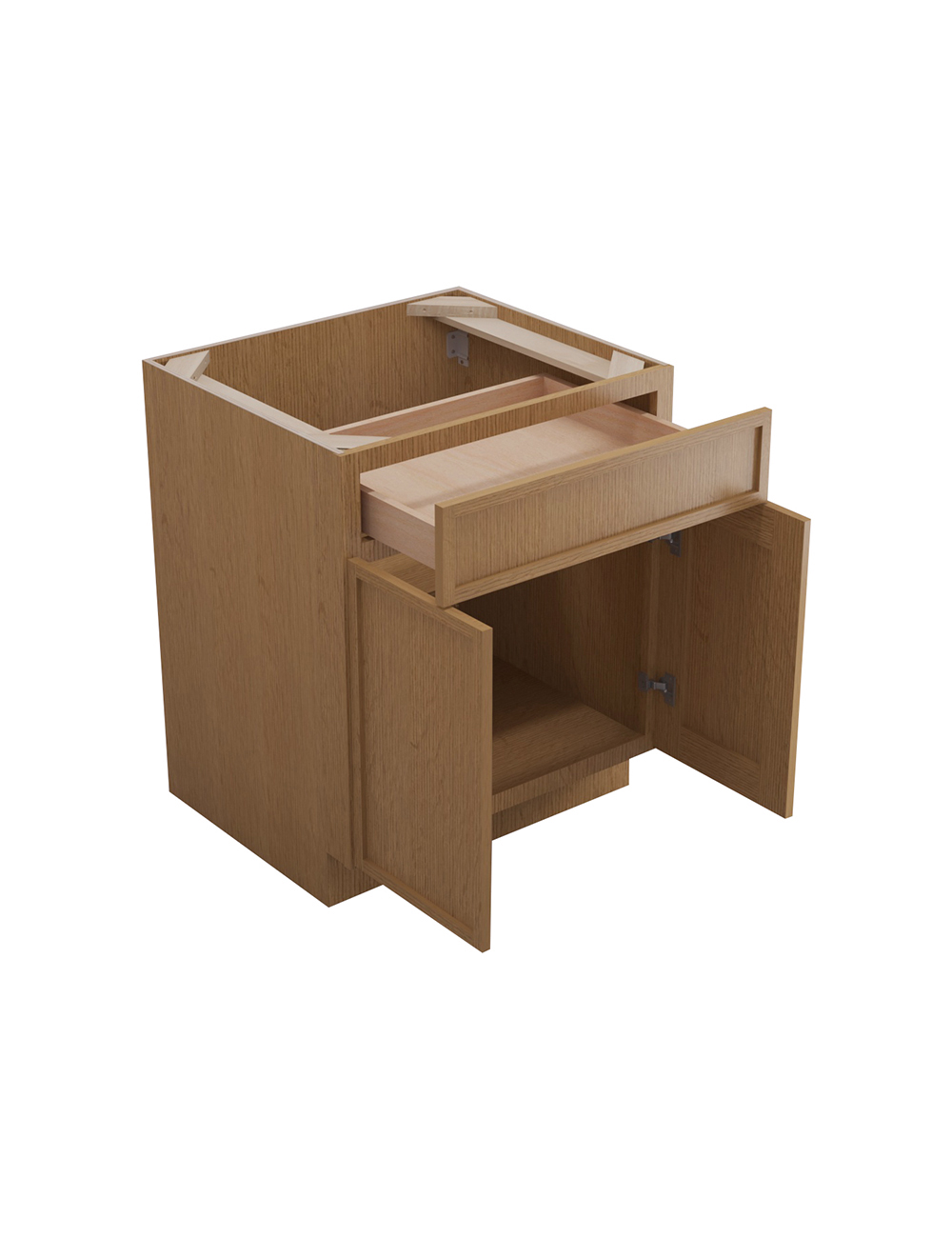 PH-B27B: Petit Oak Shaker 27″ 1 Drawer 2 Door Base Cabinet