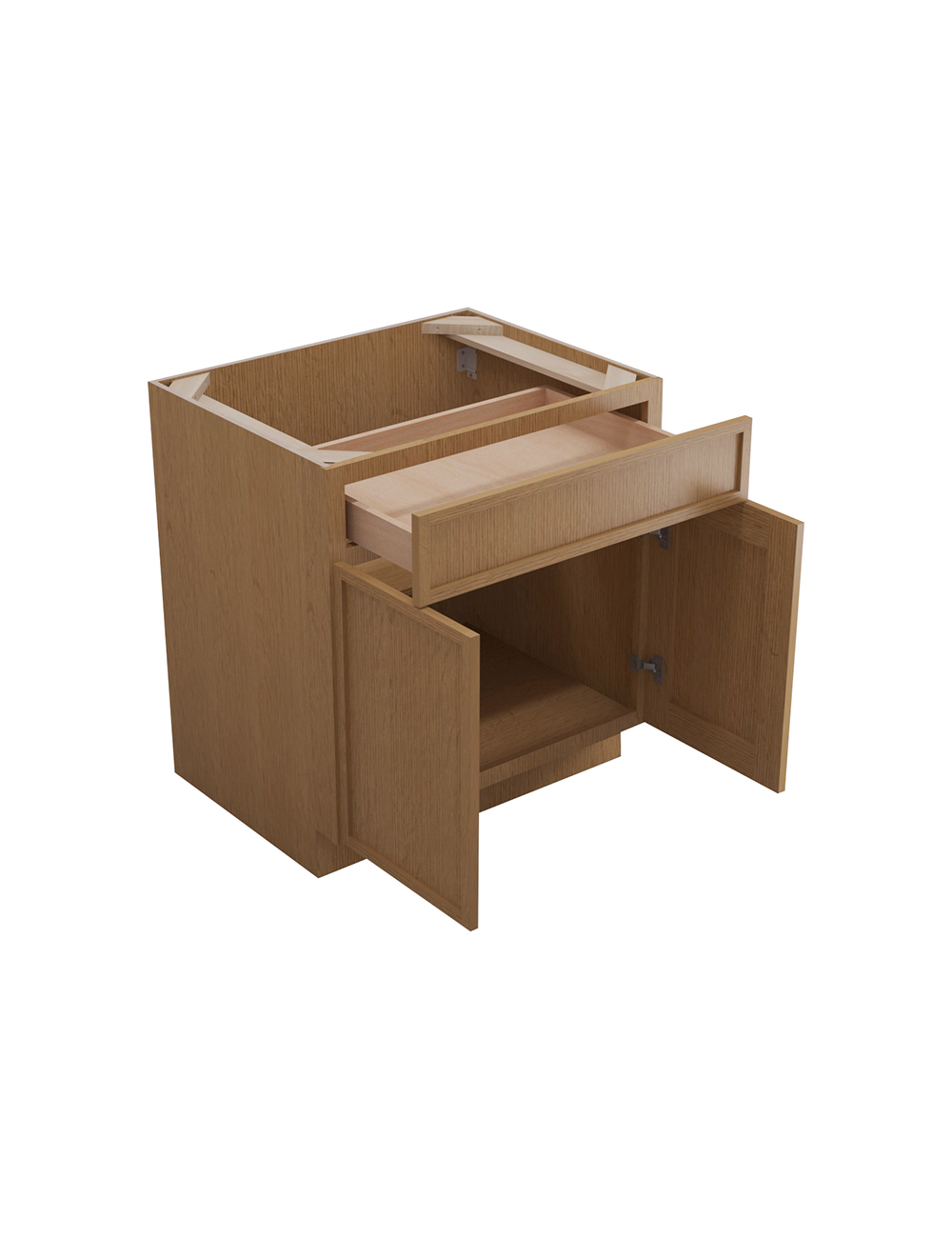 PH-B30B: Petit Oak Shaker 30″ 1 Drawer 2 Door Base Cabinet