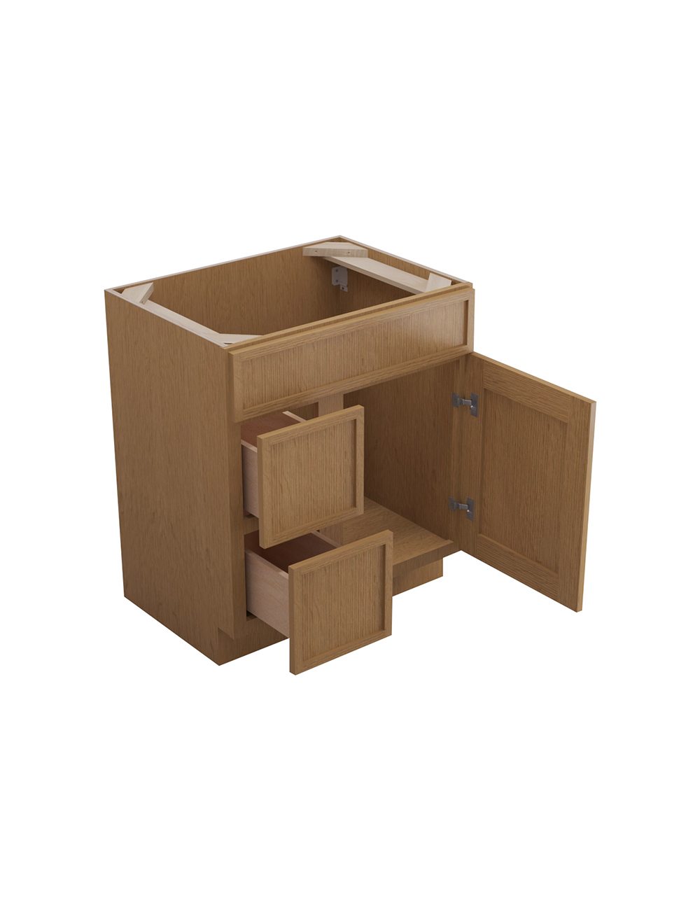 PH-S3021DL-34-1/2″: Petit Oak Shaker 30″ Left Drawers (2) Vanity