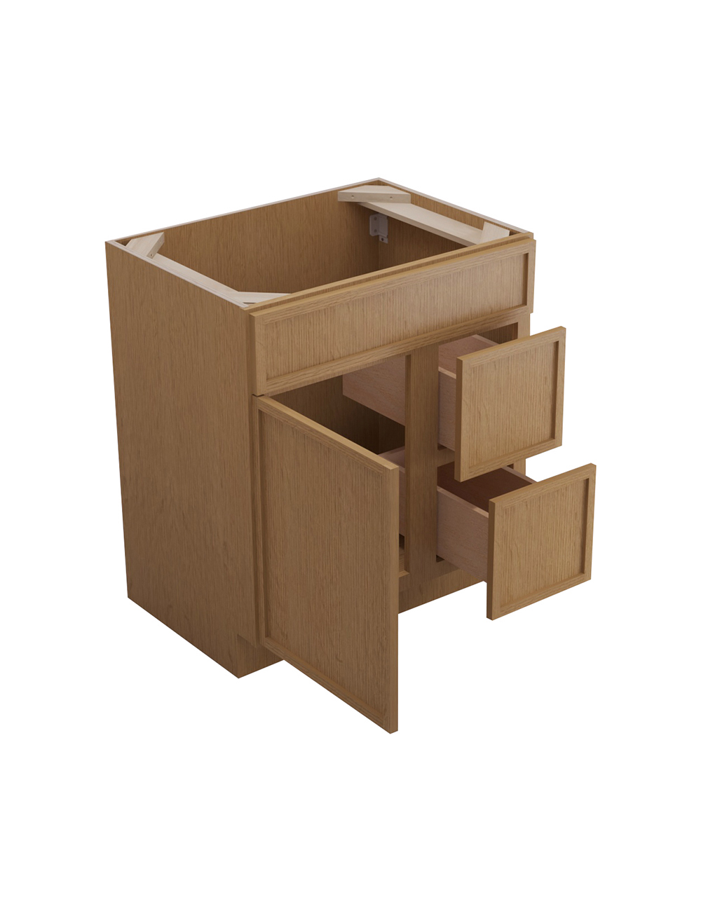 PH-S3021DR-34-1/2″: Petit Oak Shaker 30″ Right drawers (2) Vanity