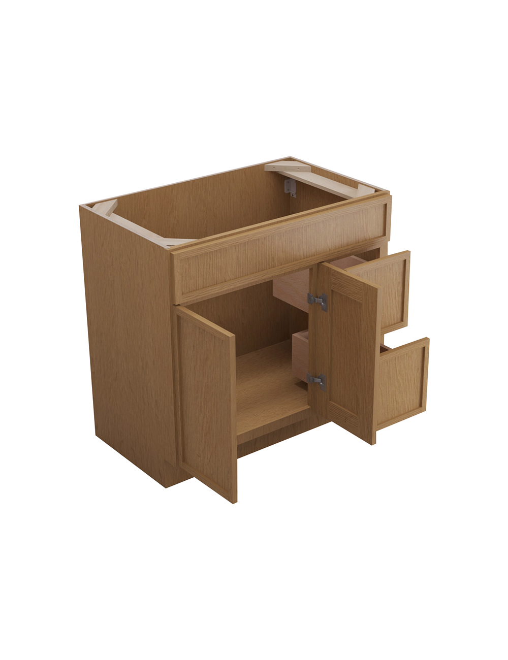 PH-S3621BDR-34-1/2″: Petit Oak Shaker 36″ Right drawers (2) Vanity