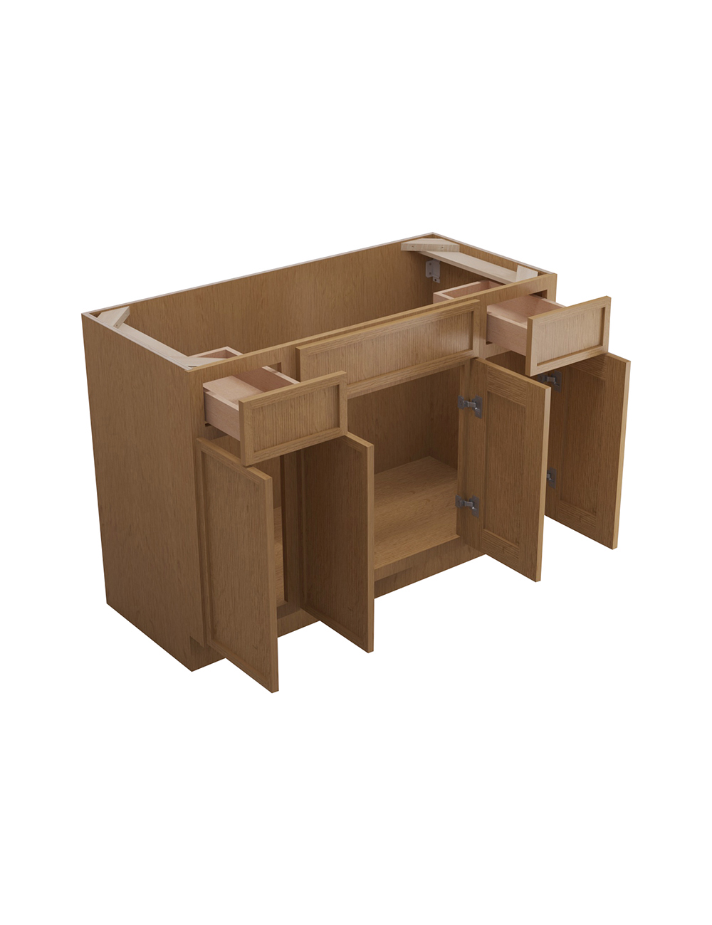 PH-S4821B12D-34-1/2″: Petit Oak Shaker 48″ Drawers (2) Vanity