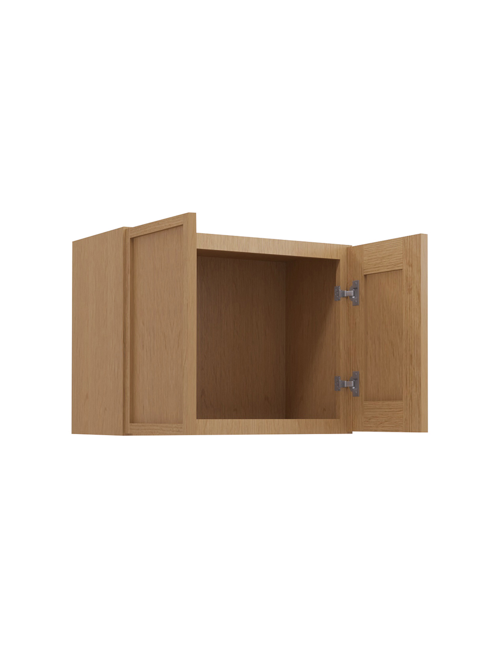 PH-W2418B: Petit Oak Shaker 24″ Double Door Bridge Wall Cabinet