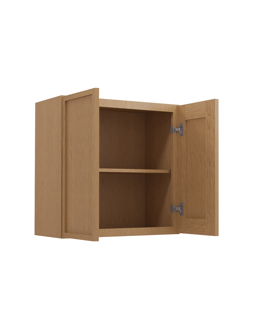 PH-W2424B: Petit Oak Shaker 24″ Double Door Bridge Wall Cabinet