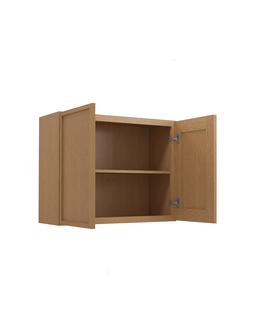 PH-W3024B: Petit Oak Shaker 30″ Double Door Bridge Wall Cabinet