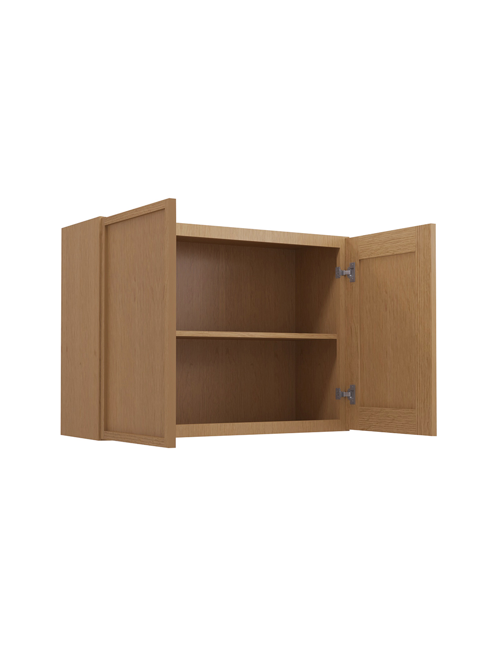 PH-W3324B: Petit Oak Shaker 33″ Double Door Bridge Wall Cabinet