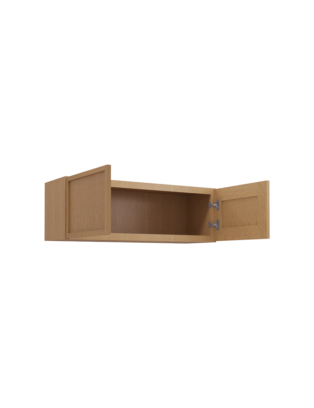 PH-W3612B: Petit Oak Shaker 36″ Double Door Bridge Wall Cabinet