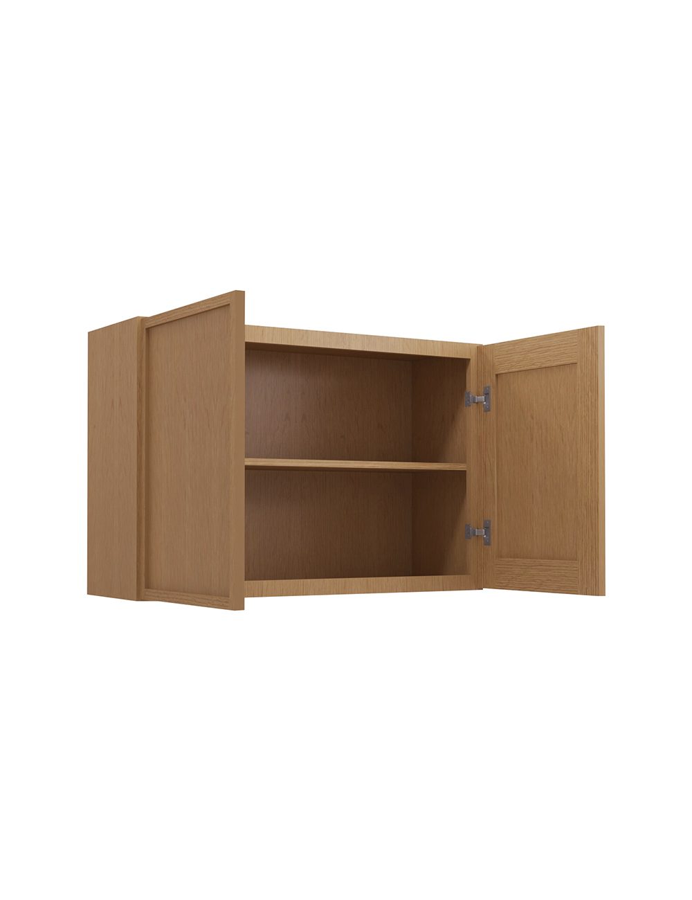 PH-W3624B: Petit Oak Shaker 36″ Double Door Bridge Wall Cabinet