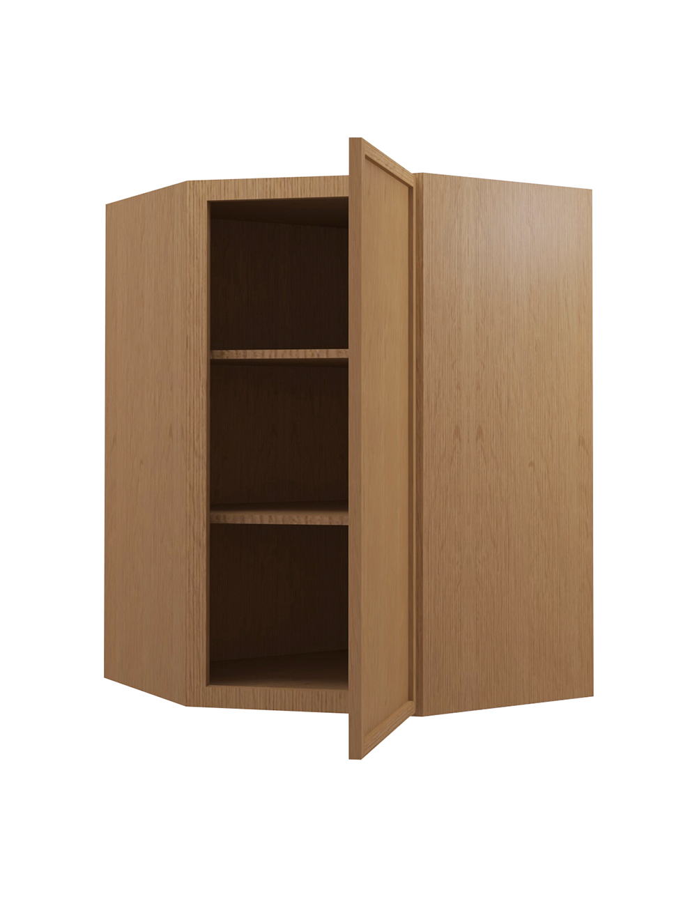 PH-WDC273615: Petit Oak Shaker 27″ Diagonal Corner Wall Cabinet