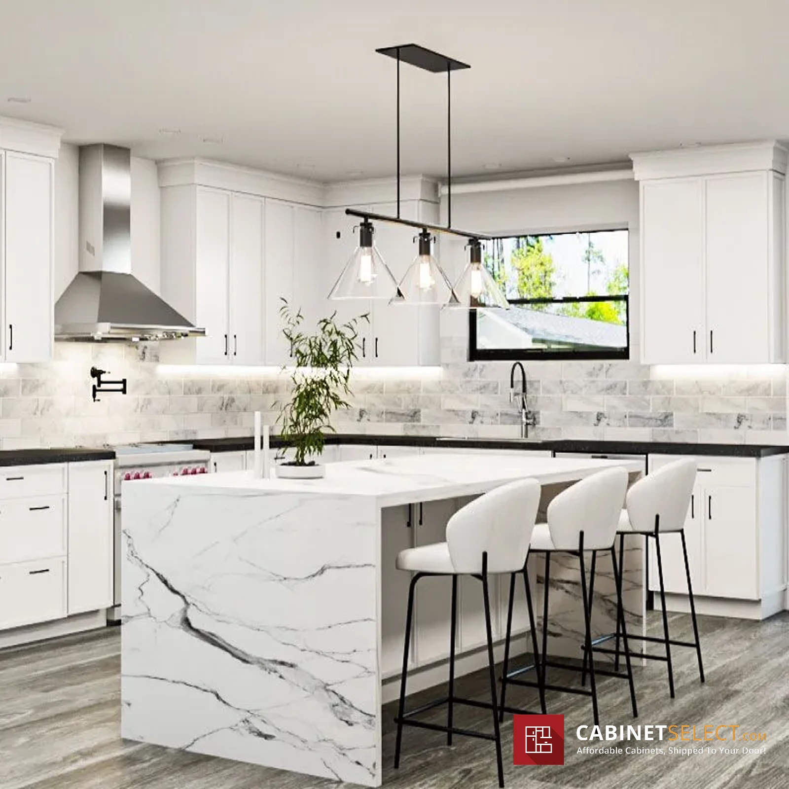 Petit White Shaker cabinets for small kitchen
