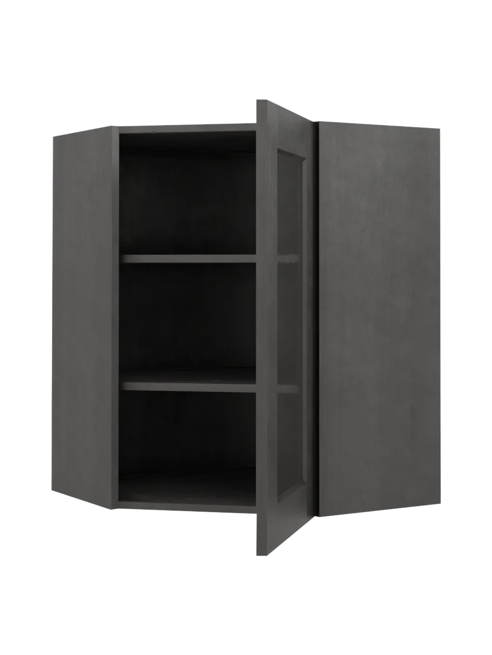 SCN-DCW2430GD: Shaker Cinder Diagonal Glass Door Wall Cabinet 30″ Tall 24″ wide