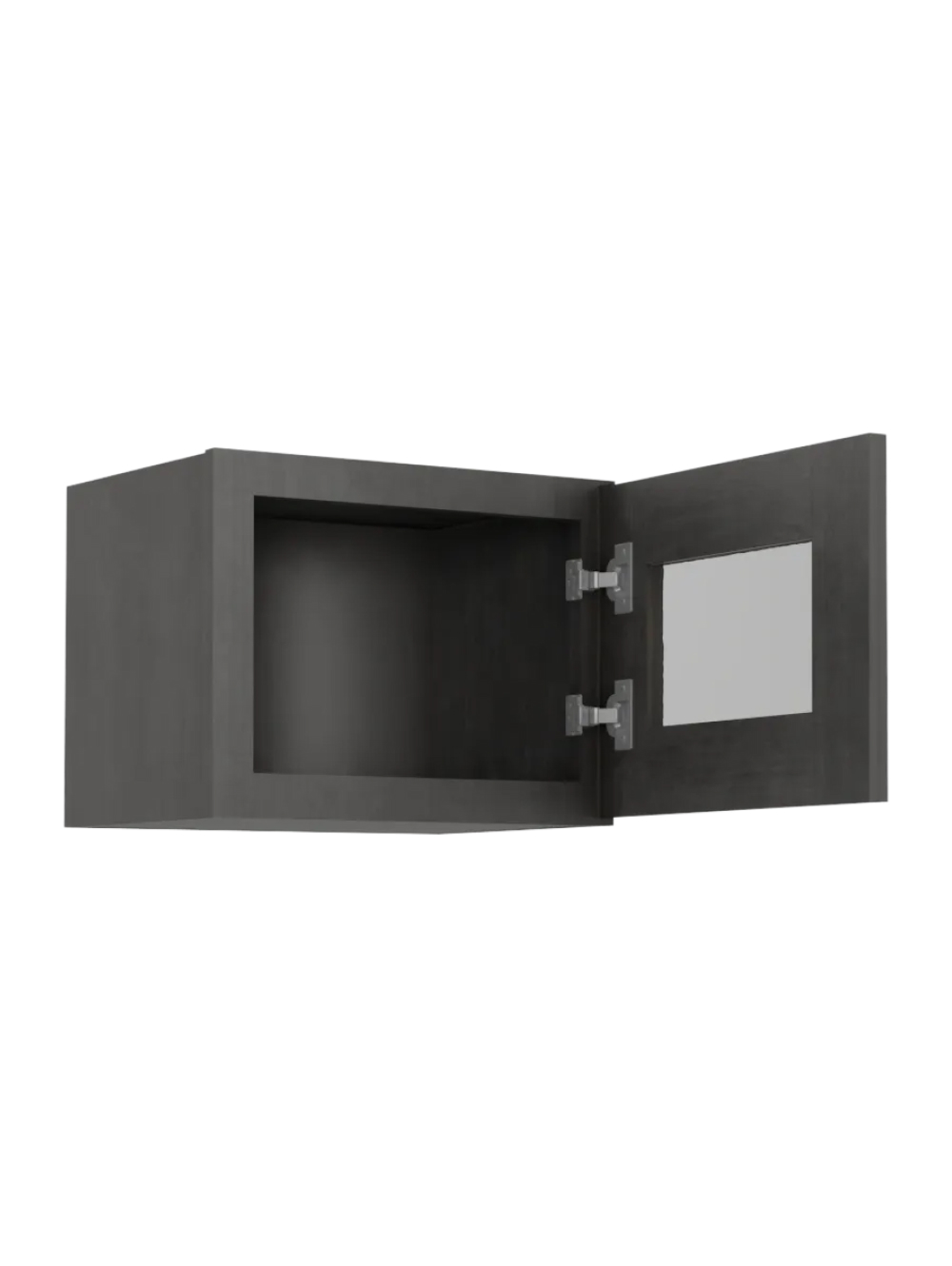 SCN-W1512GD: Shaker Cinder 15″ Glass Door Wall Stacker Cabinet Single Door 12″ H