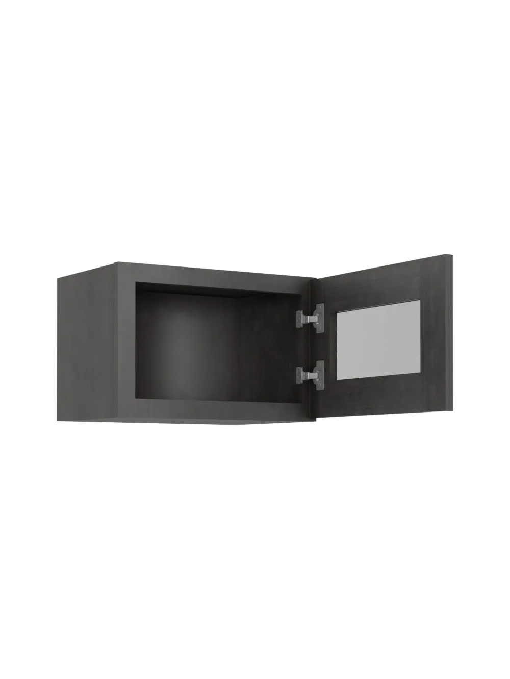 SCN-W1812GD: Shaker Cinder 18″ Glass Door Wall Stacker Cabinet Single Door 12″ H