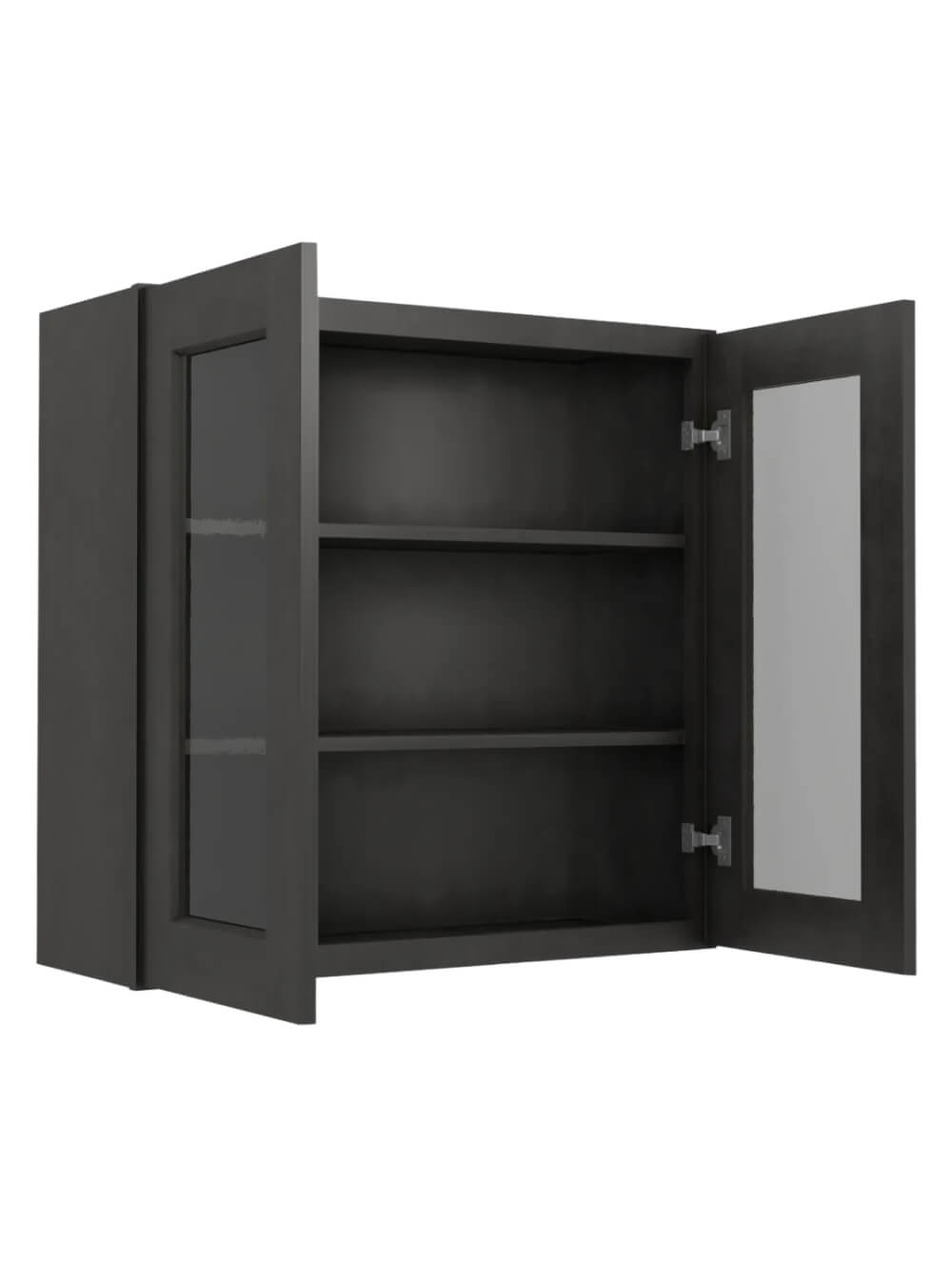 SCN-W3030GD: Shaker Cinder 30″ Glass Door Wall Cabinet Double Door 30″ Tall