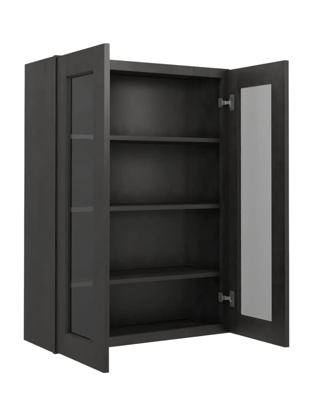 SCN-W3042GD: Shaker Cinder 30″ Glass Door Wall Cabinet Double Door 42″ Tall