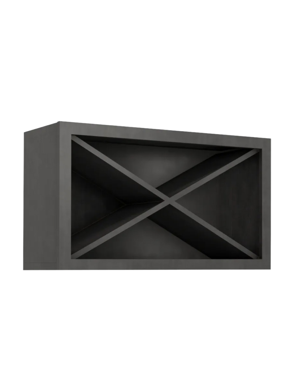 SCN-WXR3018: Shaker Cinder Wine X Rack Wall Cabinet Kit