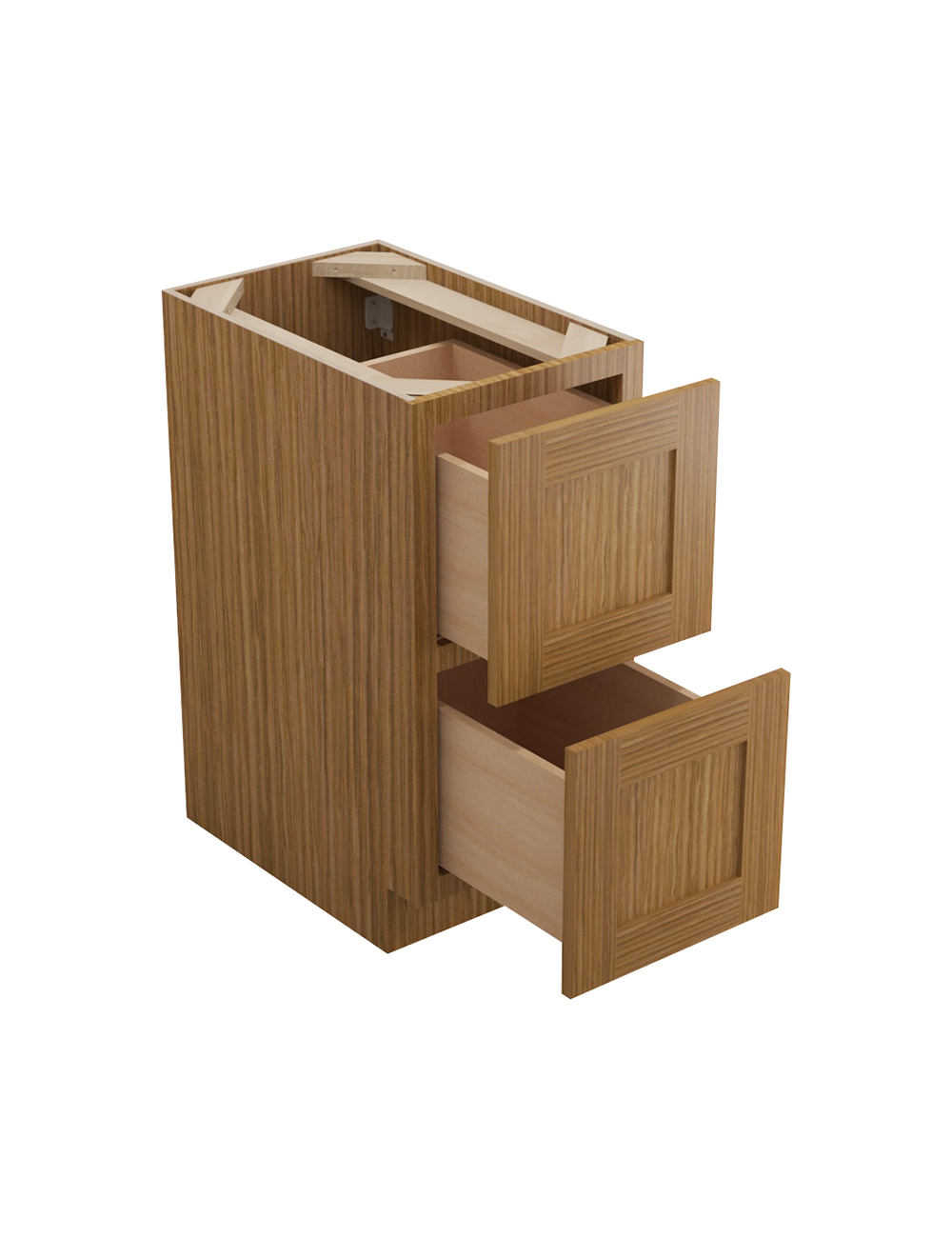 AR-2DB15: Woodland Brown Shaker 15″ 2 Drawer Base Cabinet