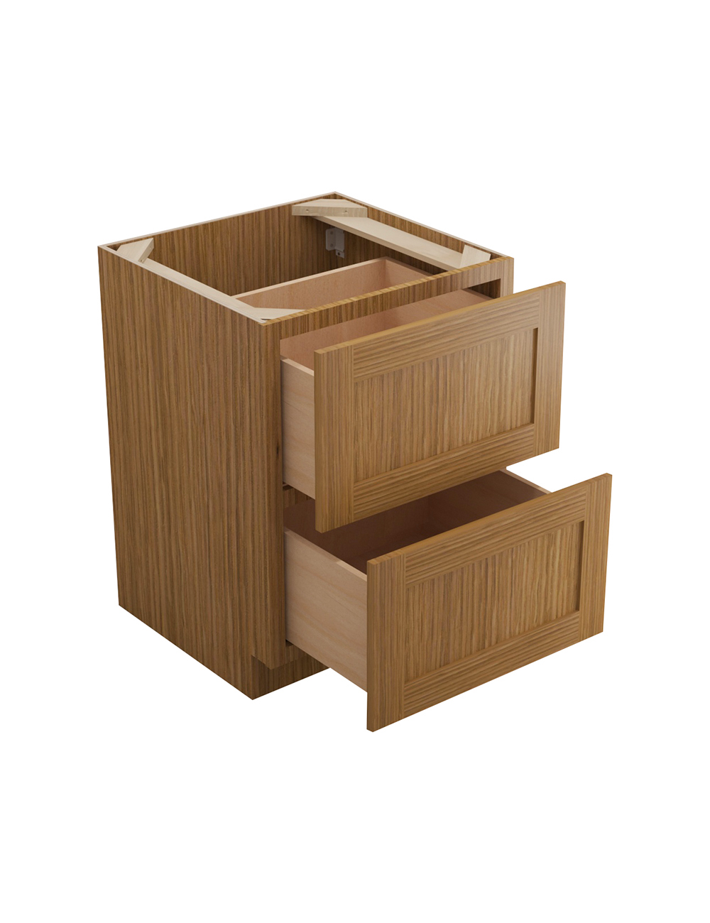 AR-2DB24: Woodland Brown Shaker 24″ 2 Drawer Base Cabinet