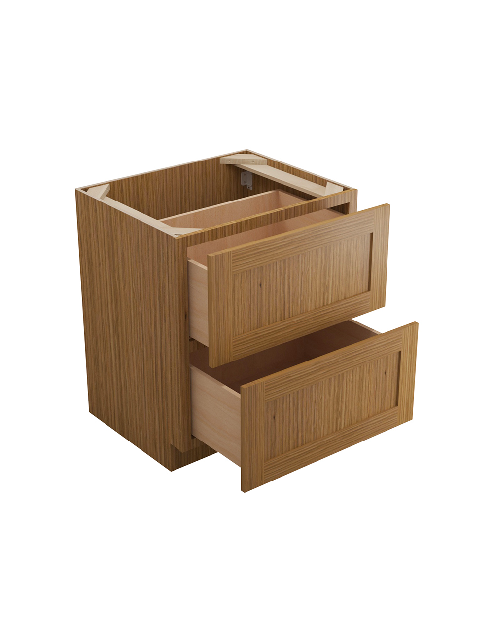 AR-2DB30: Woodland Brown Shaker 30″ 2 Drawer Base Cabinet