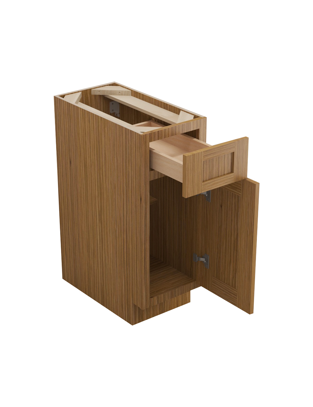 AR-B12: Woodland Brown Shaker 12″ 1 Drawer 1 Door Base Cabinet