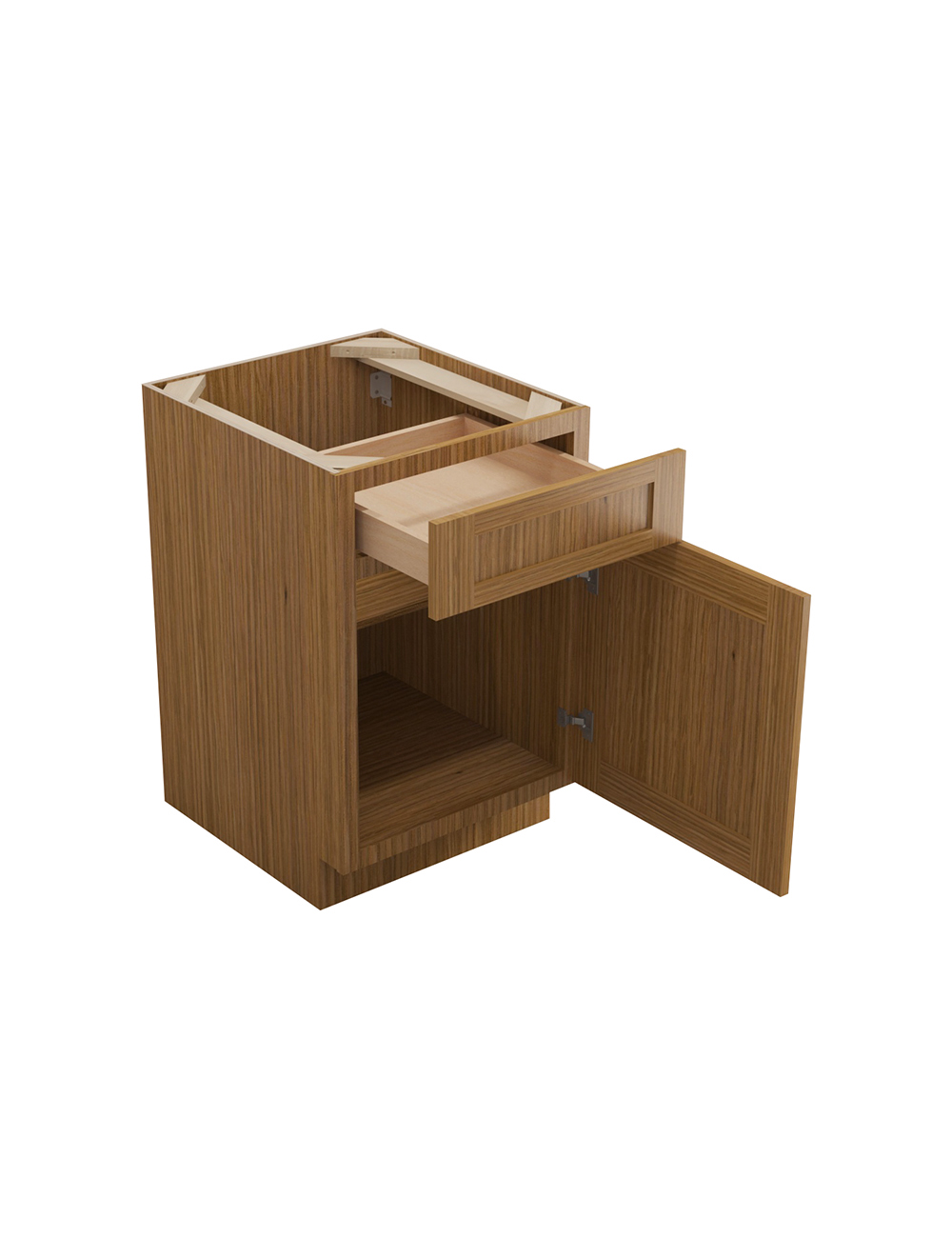AR-B21: Woodland Brown Shaker 21″ 1 Drawer 1 Door Base Cabinet