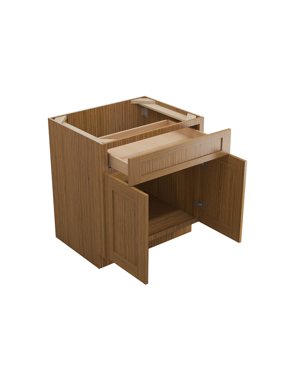 AR-B30B: Woodland Brown Shaker 30″ 1 Drawer 2 Door Base Cabinet