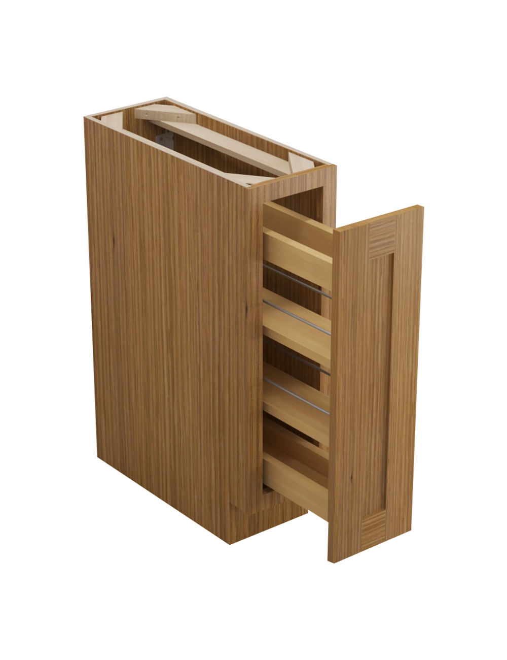 AR-BFP09: Woodland Brown Shaker 9″ Base Pull Out with Spice Rack
