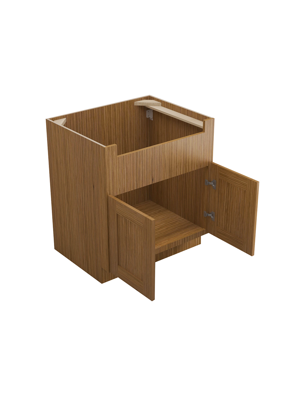 AR-FSB30B: Woodland Brown Shaker 30″ 2 Door Farm Sink Base Cabinet