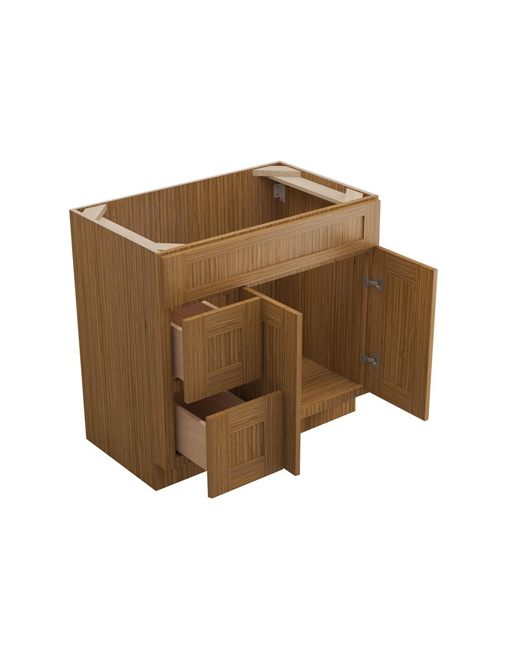 AR-S3621BDL-34-1/2″: Woodland Brown Shaker 36″ Left drawers (2) Vanity