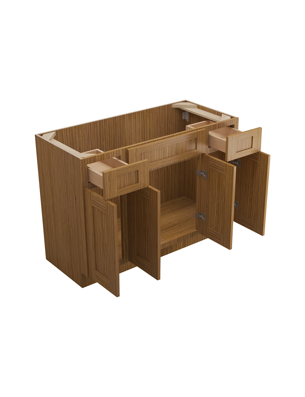 AR-S4821B12D-34-1/2″: Woodland Brown Shaker 48″ Drawers (2) Vanity