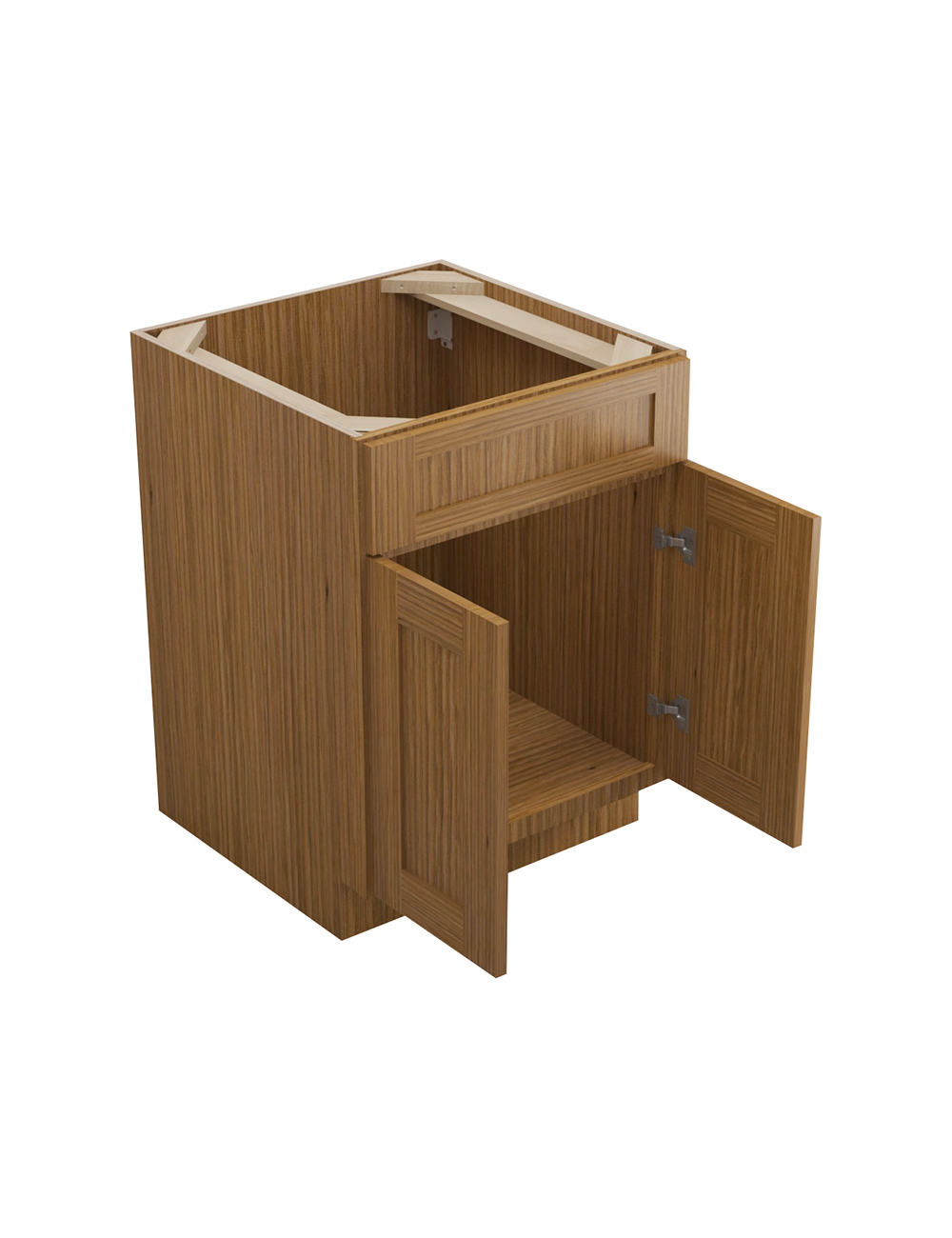AR-SB24B: Woodland Brown Shaker 24″ 2 Door Sink Base Cabinet
