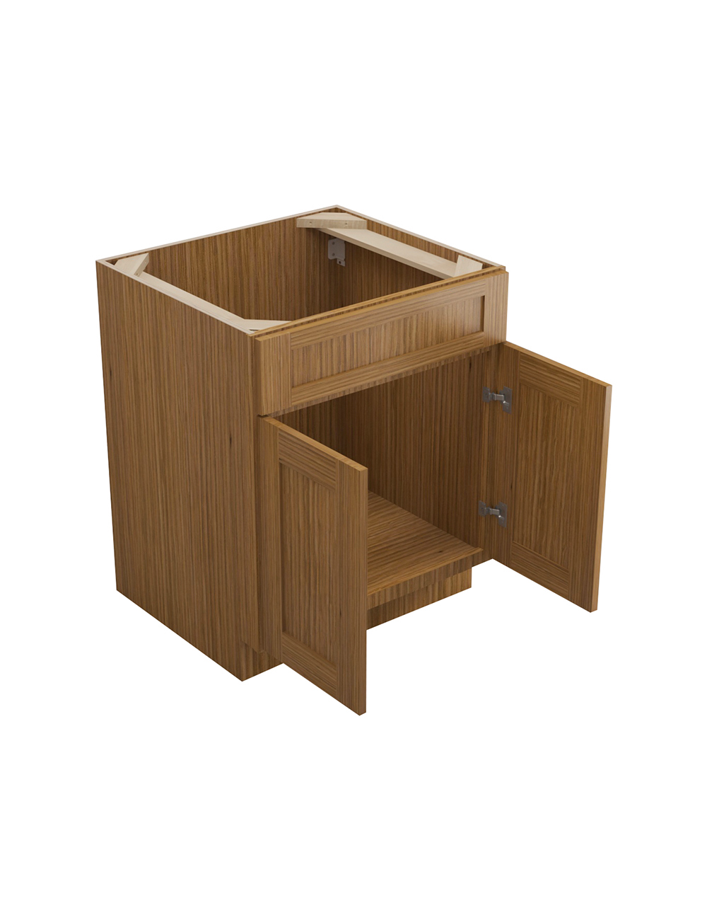 AR-SB27B: Woodland Brown Shaker 27″ 2 Door Sink Base Cabinet