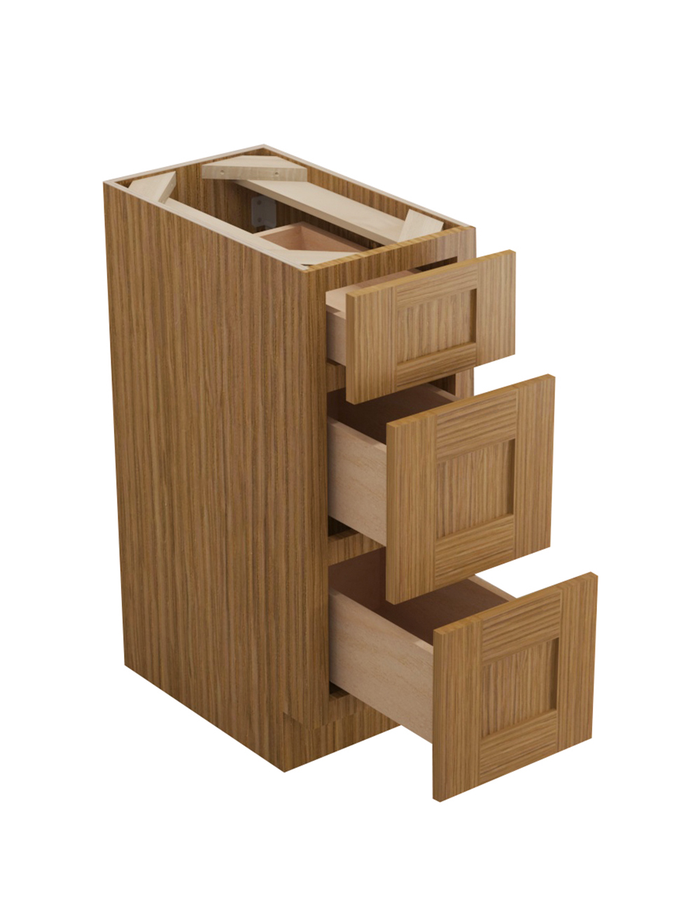 AR-SVB1221-34-1/2″: Woodland Brown Shaker 12″ Three Drawer Base vanity