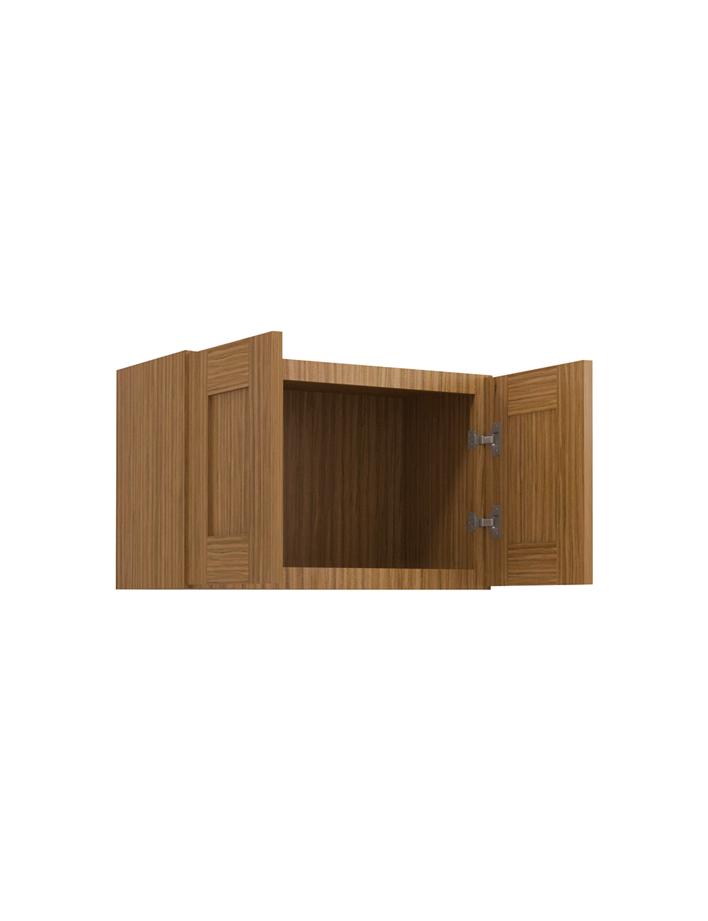 AR-W2415B: Woodland Brown Shaker 24″ Double Door Bridge Wall Cabinet