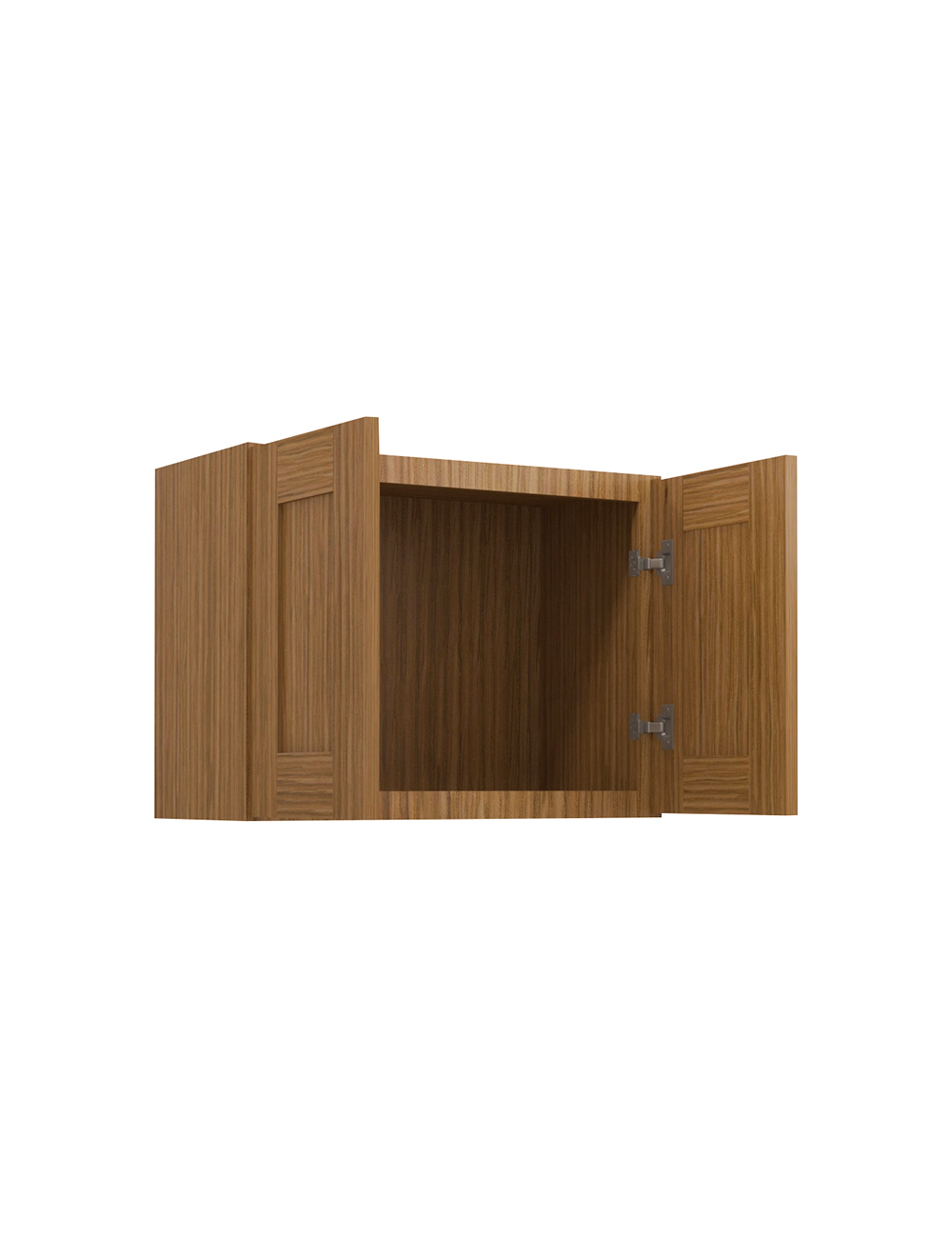 AR-W2418B: Woodland Brown Shaker 24″ Double Door Bridge Wall Cabinet