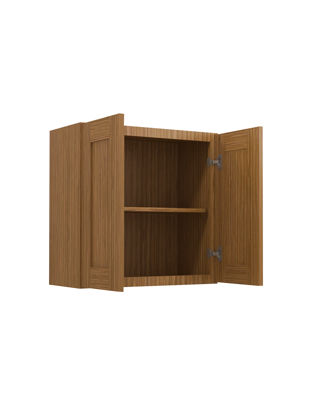 AR-W2424B: Woodland Brown Shaker 24″ Double Door Bridge Wall Cabinet
