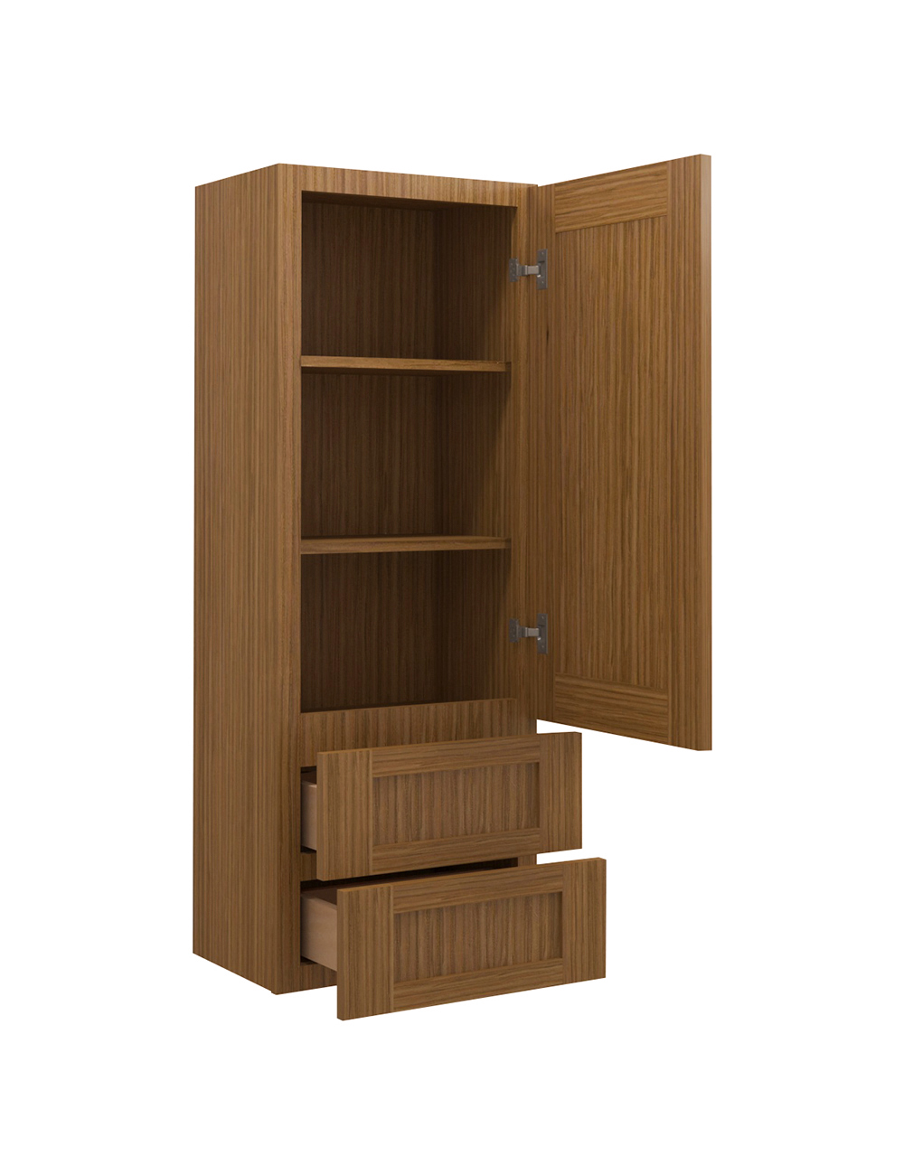 AR-W2D1848: Woodland Brown Shaker 18″ 2 Drawer Wall Cabinet