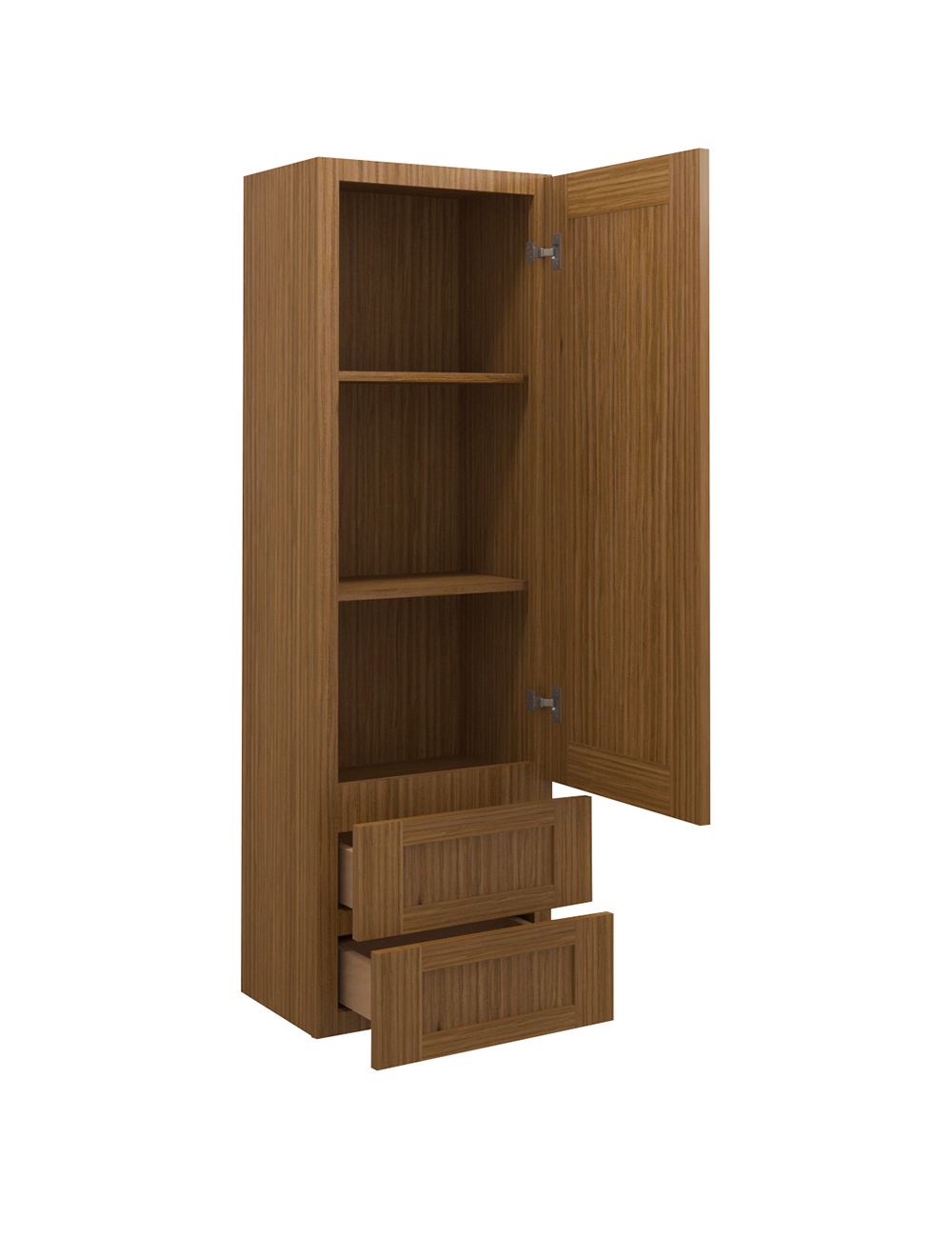 AR-W2D1854: Woodland Brown Shaker 18″ 2 Drawer Wall Cabinet