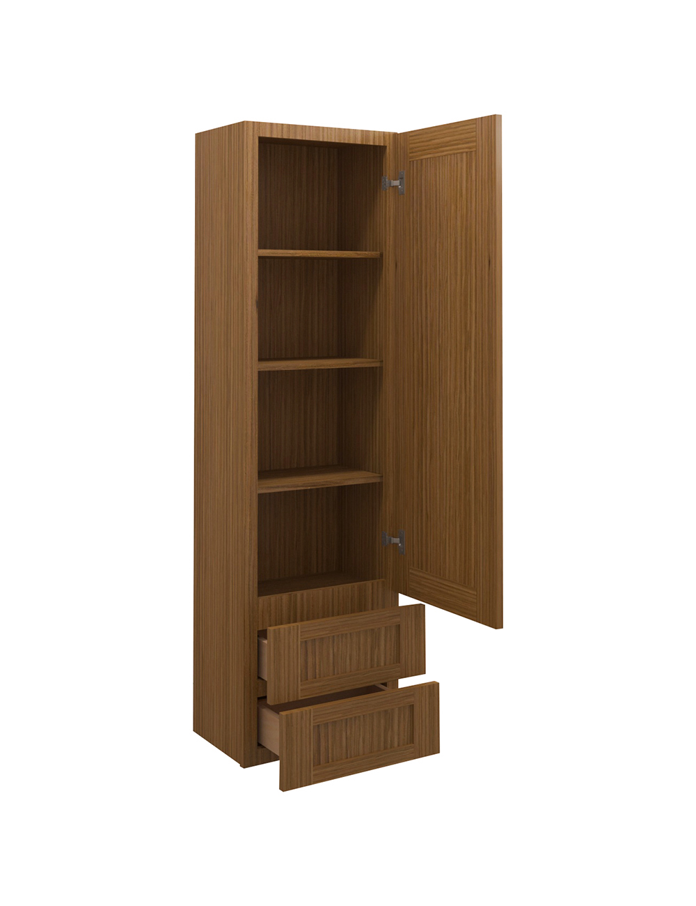 AR-W2D1860: Woodland Brown Shaker 18″ 2 Drawer Wall Cabinet
